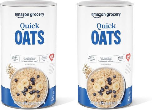 Amazon Grocery, Quick Cook Oats, 18 Oz (Pack of 2)