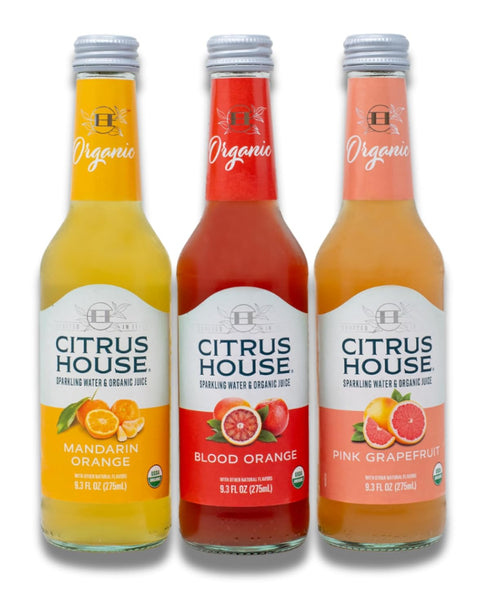 Citrus House Organic Sparkling Juice, Variety Pack, Modern Italian Soda, No Added