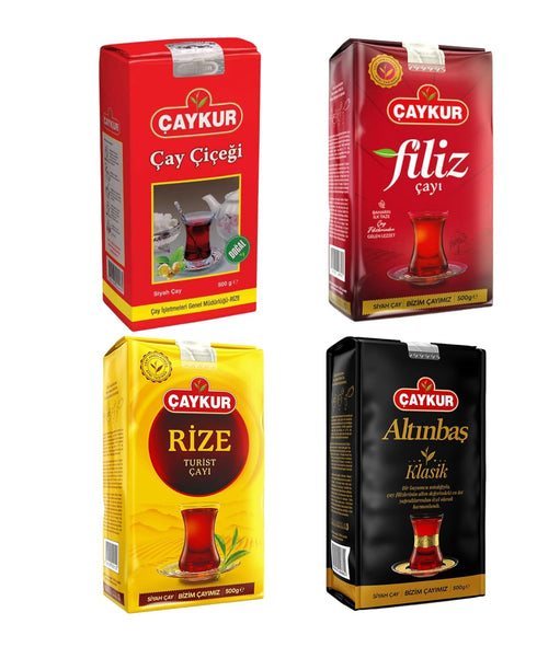 AYKUR Premium Turkish Black Tea Bundle, Filiz, Caycicegi, Altinbas & Rize, Traditional