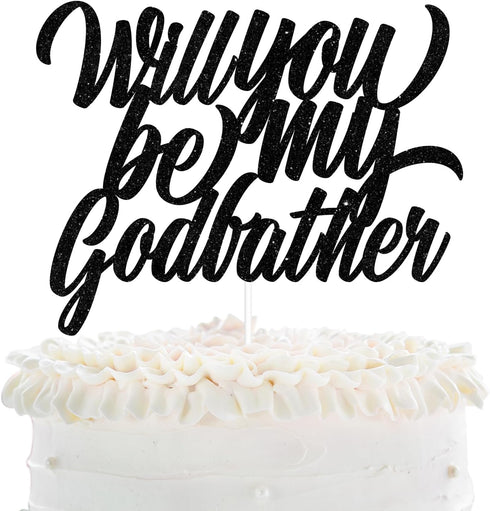LHCING Will You Be My Godfather Birthday Cake Topper - New Godfather Announcement