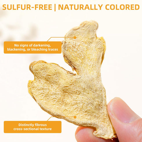7.o5oz/200g Wanhua Hall Dried Ginger Slices Dehydrated Ginger No Sugar Dried Ginger Root Dried Ginger for Tea