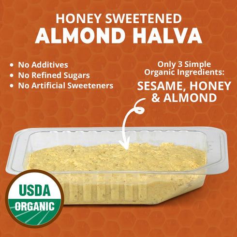 3 Pack 75g OhGoodness! Organic Honey Halva - - Only THREE Simple Ingredients, Melt-in-Mouth Snack & Dessert, Honey