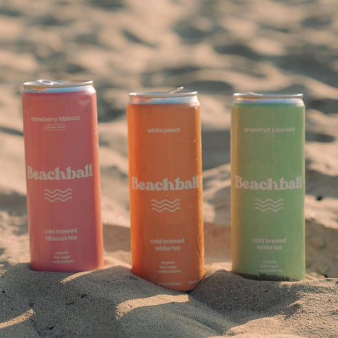 Pack 12-Pack 12oz Beachball Organic Iced Tea Variety (Caffeine Free) Low Sugar, Low Calorie, No Artificial Sweeteners