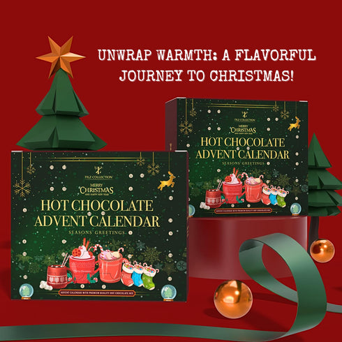 2025 24 Set Hot Chocolate Advent Calendar - Gourmet Luxury Hot Chocolate Selection Variety Flavours - Food Advent
