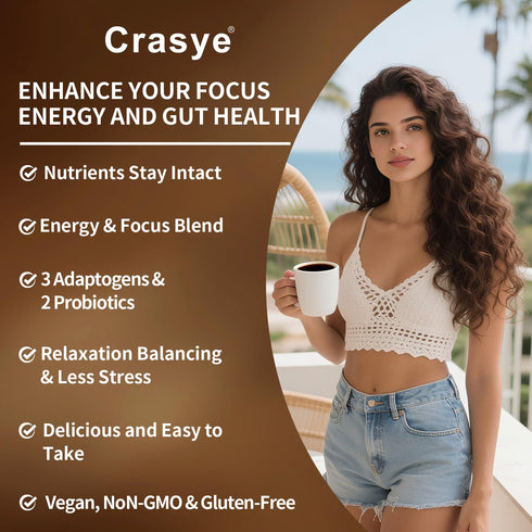 11 Immunity 30 Organic Low Caffeine Mushroom Coffee Superfood Instant Mushrooms Coffee with Ashwagandha, Shilajit