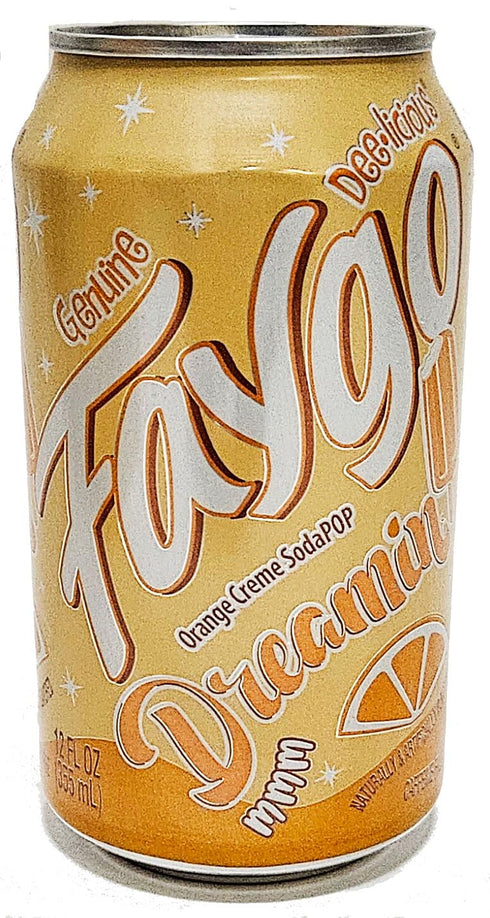 12-ounce 8-pack Faygo Dreamin orange creme soda pop, cans