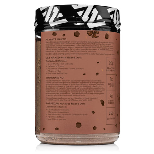 20g 12 Naked Oats - Double Chocolate Overnight Oats, Grass-Fed Protein, Gluten-Free Oatmeal Instant Breakfast or Shake