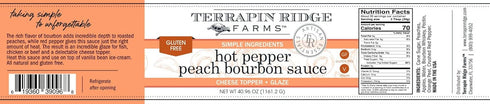 40.96 Terrapin Ridge Farms Hot Pepper Peach Bourbon Sauce Sweet & Spicy Gourmet Glaze and Topping Ounce Jar