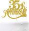 Gold Glitter 35th Anniversary Cake Topper for Happy 35th Wedding Anniversary / Birthday Party Decorations