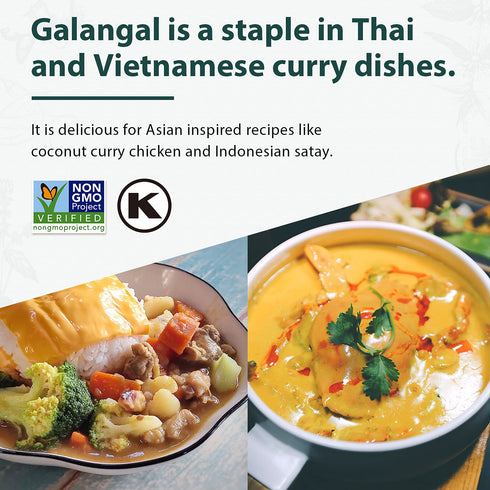Soeos Galanga Powder 8oz (227g) Twin Pack, Non-GMO, Kosher, Greater Galanga, Perfect for Tom Yum and Tom Kha Soups,