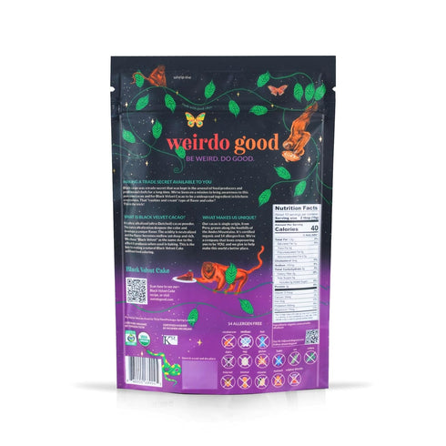 Weirdo Good 7 oz. Black Velvet Cacao Powder Organic, Allergen-Free, Premium Ultra-Dutched Cocoa for Baking