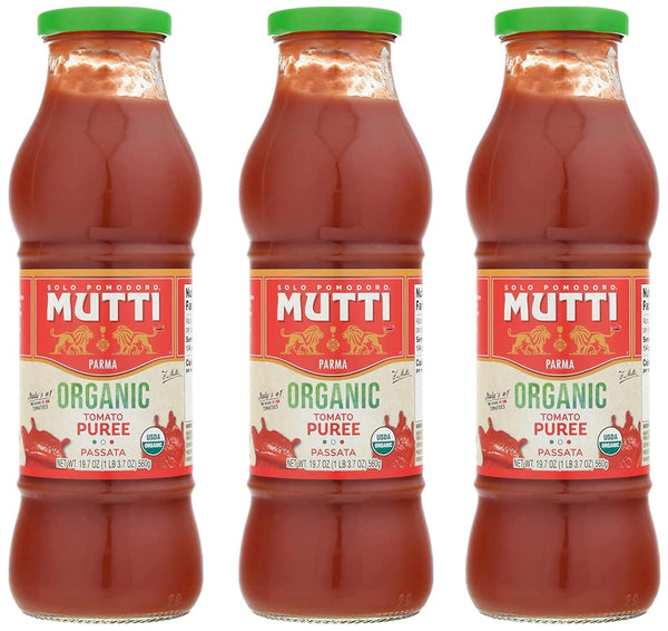 Mutti Organic Tomato Puree (Passata), 19.7 oz. | 3 Pack | Italys