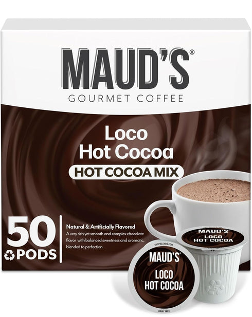 Maud's Dark Hot Chocolate Pods, 50 ct, Single Serve Pods, Compatible with
