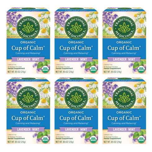 Traditional Medicinals Organic Cup of Calm Relaxation Tea, 16 Tea Bags (Pack