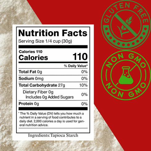 5 lb Tapioca Flour | Gluten-Free, Grain-Free, Vegan | Perfect for Baking, Thickening, Breads & Desserts