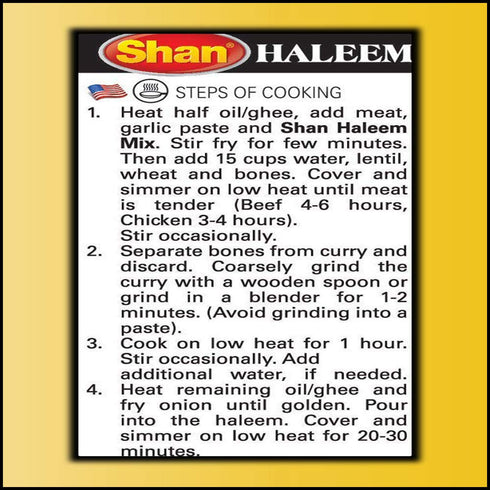 Shan Haleem Recipe and Seasoning Mix 1.76 oz (50g) - Spice Powder for Traditional Meat and Lentil Curry (Pack of 3)