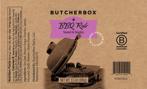 3.5 oz ButcherBox Sweet & Smoky BBQ Rub Seasoning, Premium Quality Blends