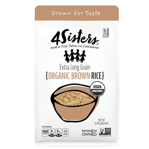 4Sisters - Organic Long Grain Brown Rice - Grown in USA -