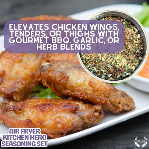 Set 6 Packed, GLP-1 Air Fryer Kitchen Hero Seasoning | Authentic Small Batch Seasoning Mixes | Gourmet All Natural