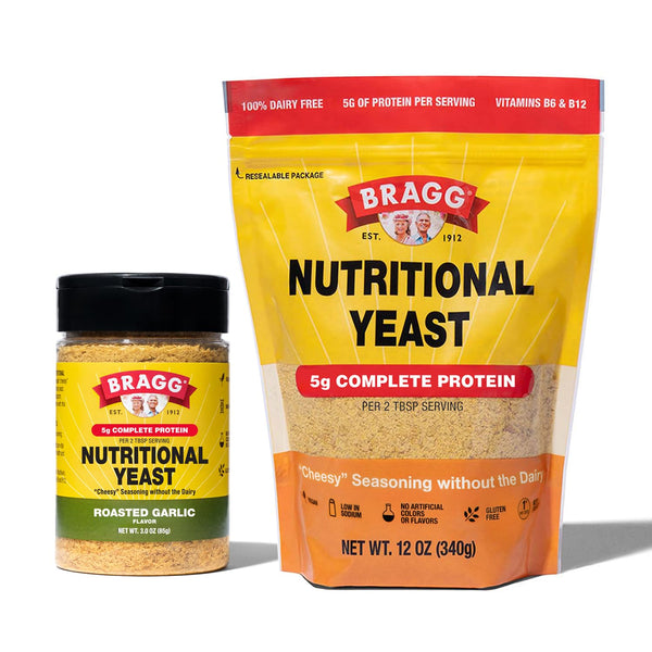 Bragg Nutritional Yeast Roasted Garlic Seasoning 3oz + Bragg Nutritional Yeast Seasoning