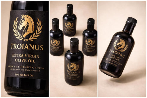 TROIANUS 500 ml Extra Virgin Olive Oil with Polyphenol Rich from Troy, Single Origin, Cold Pressed