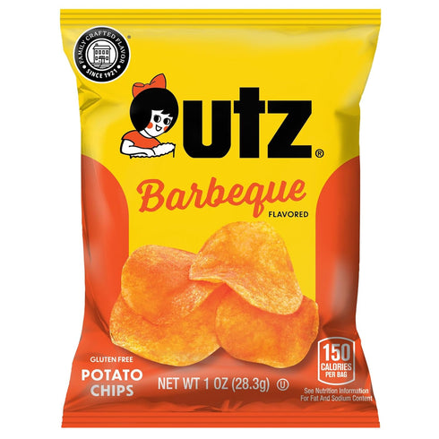 1 (Pack 60), Utz Potato Chips, Barbeque - Ounce of Crispy Potato Chips Made from Fresh Potatoes, Crunchy Individual