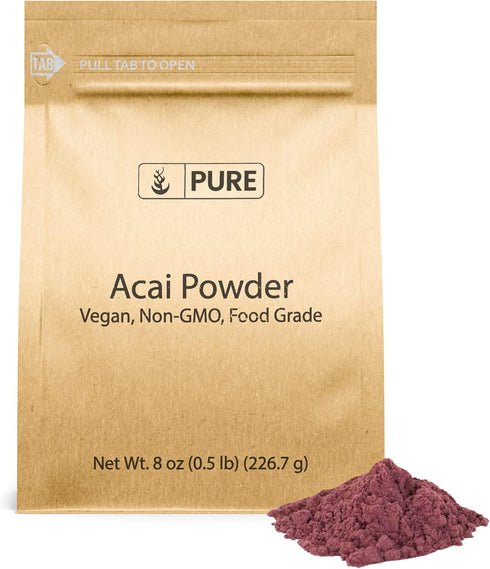 PURE ORIGINAL INGREDIENTS Acai Berry Powder, 8 oz, Superfood, Vegan, Non-GMO, Gluten-Free