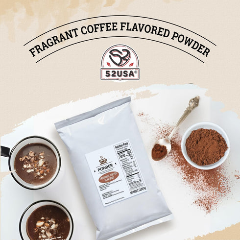 52USA 2.2 lbs (1kg), 3-in-1 Coffee Milk Tea Powder Flavored, Instant Bubble Tea Mix with Creamer & Sugar, Smooth