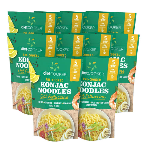 (Pack 10) 9.52 oz of DIET COOKER Premium Shirataki Noodles, Konjac Noodle, Keto & Vegan Friendly, Zero Net Carbs, Odor