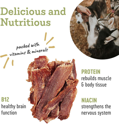 100% 3.5 oz 1 Pack Farm Hounds - Pork Jerky - Premium Natural Jerky for Dogs - Humanely Raised Pork - Break-to-Size