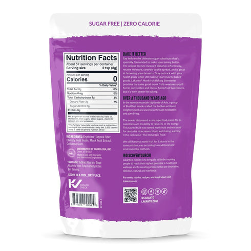 Lakanto Baking Monk Fruit Sweetener with Erythritol - Baking Sugar Substitute, Zero Calorie, Keto Diet Friendly, Zero Net Carbs, Extract, Sugar Replacement (Baking - 1 lb)