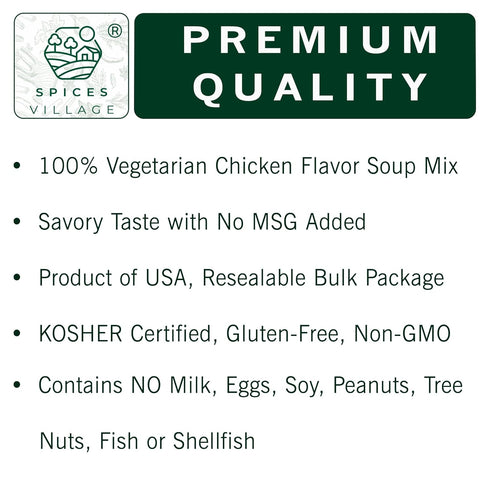Soup,16 oz, Spices Village Gluten Free Ramen Seasoning, Vegetarian Chicken Base, Ramen Broth, Chicken Soup Base Powder