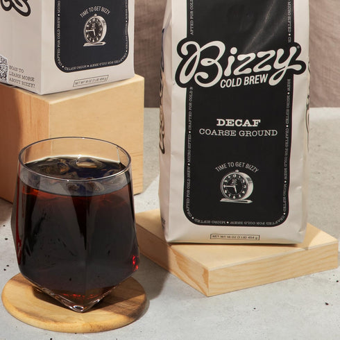 100% 1 LB Bizzy Cold Brew Coffee | Decaf Blend | Water Process | Coarse Ground Coffee | Micro Sifted | Specialty Grade