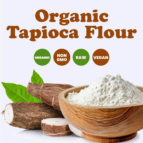3 Food to Live Organic Tapioca Flour, Pounds Non-GMO Finely Ground Tapioca Starch. Wheat and Rice Flour Substitute. All