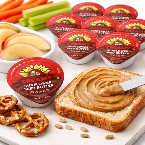 Vallary 1.1 oz (Pack 10) Creamy Sunflower Seed Butter Cups, Single Serve, Peanut-Free & Tree Nut-Free Spread