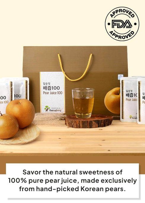 100% 3.04 OZ (90ml) 30 Pack, Korean Food ILSONGJUNG Pure Korean Pear Juice No Added Sugar, Healthy Fruit Drink, FL x