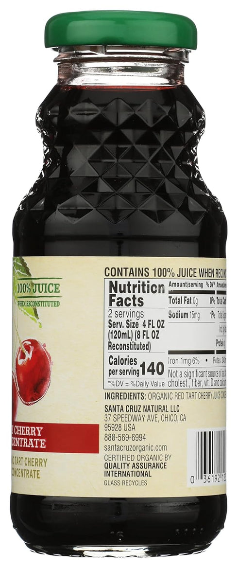 8 Santa Cruz Organic Tart Cherry Juice Concentrate, Ounces