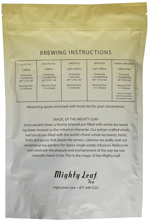 1 lb Mighty Leaf Organic Earl Grey Tea, Loose Leaf Bag, Rich and Aromatic Black Tea with Bergamot