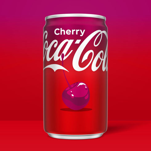 Pack 7.5 oz, 10 Pack Coca-Cola Cherry Soda Soft Drink Fridge Mini Cans, fl