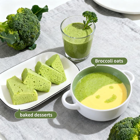 GaoGaoFen Powder,7.05oz/200g,Green Nutrients,100% Freeze-Dried Broccoli Superfood for Smoothie,Drinks,Cooking,Rich