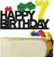 Building Block Birthday Party Supplies, Cake Topper Decorations for Building Block Party Decor, 7