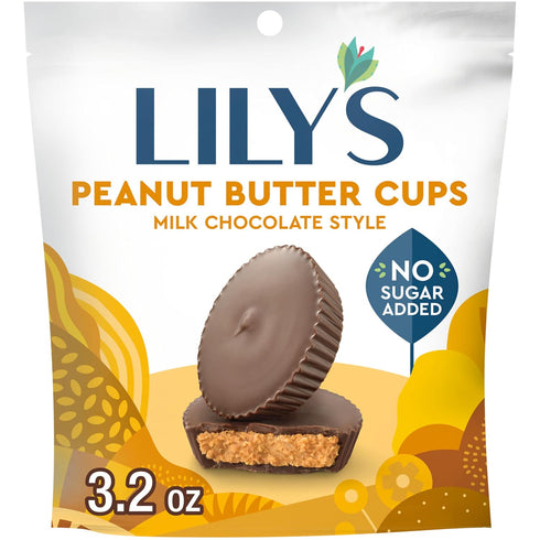 LILY'S Milk Chocolate Style Peanut Butter Cups No Sugar Added, Sweets Bag,