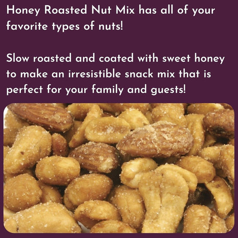 1 LB Honey Roasted Peanuts, Cashews, & Almond Mix - Container