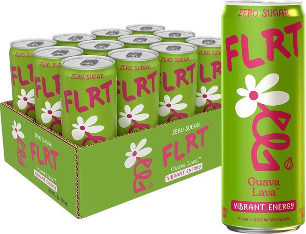 FLRT Energy, Guava Lava, Clean Energy, Energy Drink, 12 Fl Oz (Pack