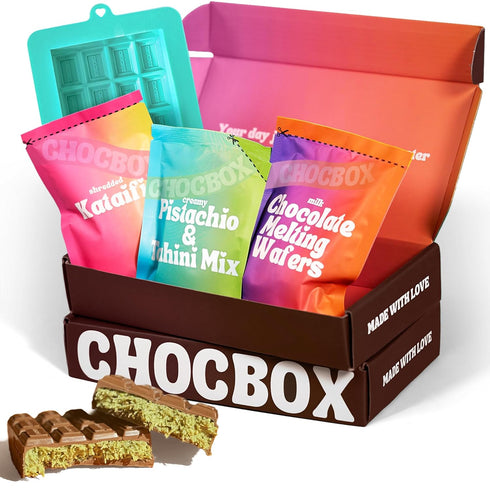 Chocbox Viral Dubai Milk Chocolate Bar Kit - Includes Chocolate Mold, Choc