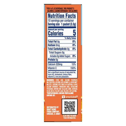 Orange,1.3 Oz( Pack 6) Crystal Light Drink Mix, Classic