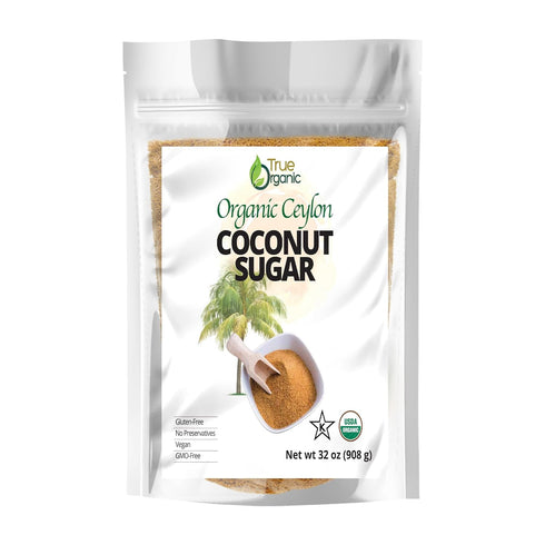 True Organic Coconut Sugar 2 Pounds Certified Organic, USDA & Kosher Certified,