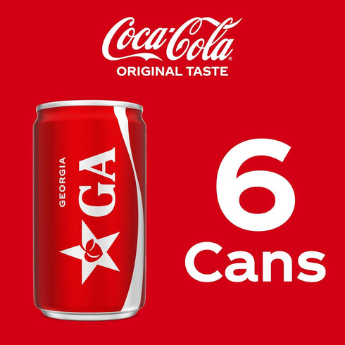 7.5 oz, 6 Pack Coca-Cola Soda Soft Drink Mini Cans, fl