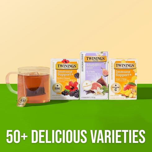 18 (Pack 1), Twinings Superblends Adaptogens Calm with Ashwagandha Fig & Vanilla Flavoured Herbal Tea Caffeine-Free