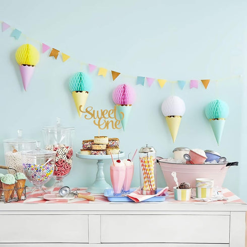 1st Birthday Gold Cake Topper - Glitter Sweet One for Photo Booth Props